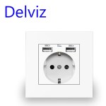 Delviz Duvar USB Prizi, Birçok Yeni stil Panel, Yatak Odası prizi, AC 110V-250V 16A Duvar Gömülü, Çift usb AB Standart Çıkış - AliExpress
