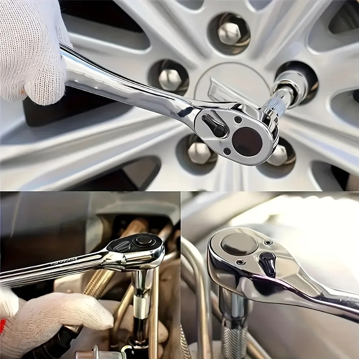 Tahrik Lokma Seti 1/4"-3/8"-1/2",CR-V Hızlı Açılan Cırcır Anahtarlı Metrik ve Imperial Lokma, pro model 72 diş, Soket - AliExpress - Görsel 5