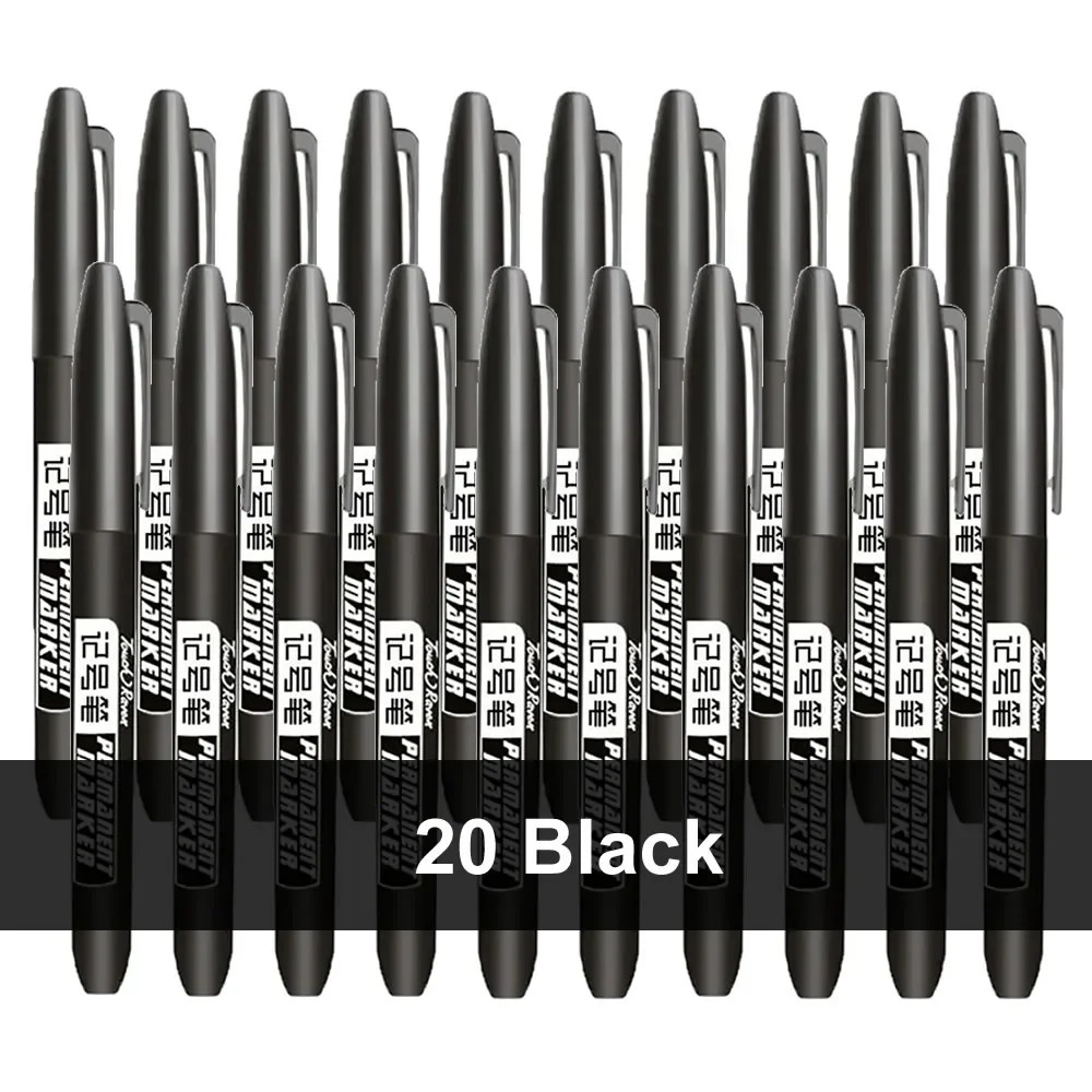 6 adet kalıcı işaretleme kalemi Manga çizim İşaretleyiciler siyah mavi kırmızı su geçirmez mürekkep kroki kalemler kırtasiye sanat okul malzemeleri - AliExpress - Görsel 12