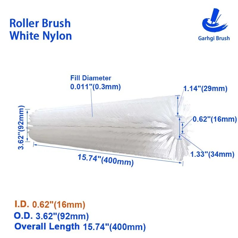 Temizleme Rulo Fırçaları Beyaz Naylon Tel Süpürme Döner Silindirik Parlatma Güneş Paneli Yiyecek İçecekleri Sanayi Toz Giderme - AliExpress - Görsel 21