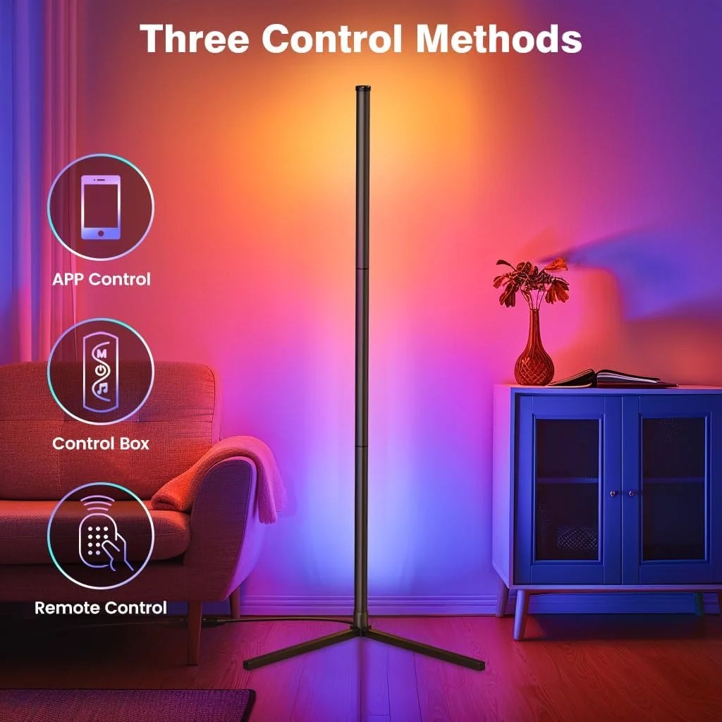1PC Akıllı RGB Zemin Lambası Kısılabilir Köşe Lambası Yatak Odası Ortam Aydınlatma İskandinav Tarzı Renk Değiştirme Kısılabilir Yumuşak Aydınlatma - AliExpress 39 - Görsel 4