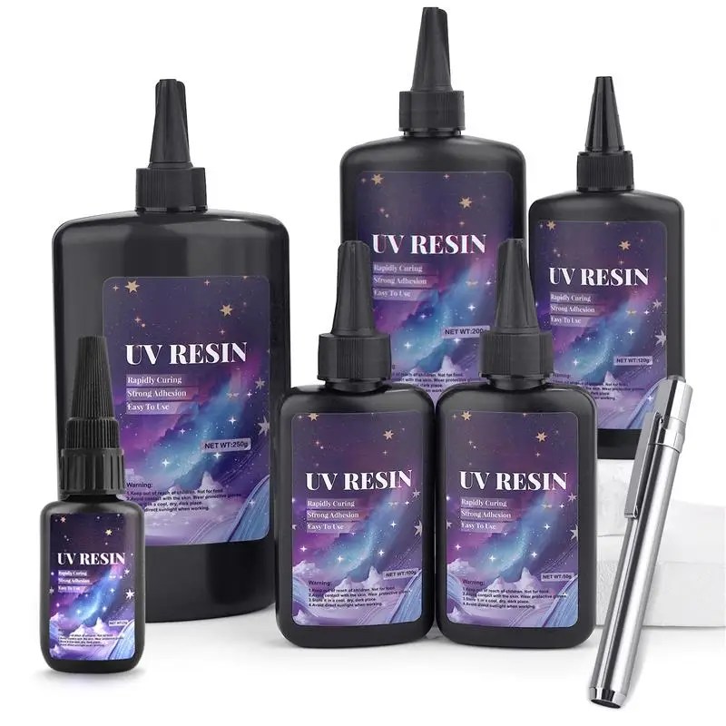 25/50/100/120/200/250g UV Reçine Tutkal Çabuk Kuruyan Kiti Süper Yapıştırma Cam Metal Seramik UV Tutkal Siyah Işık Epoksi Reçine Tutkal - AliExpress - Görsel 2