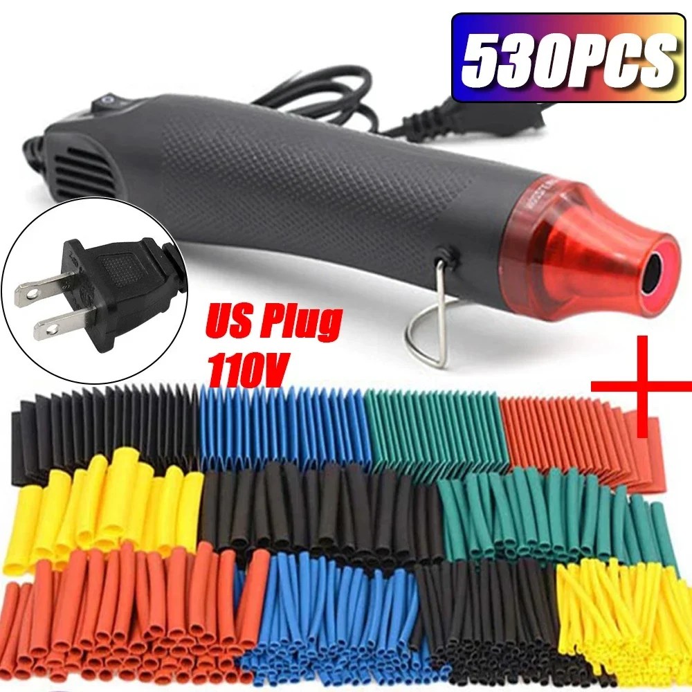 300W sıcak hava tabancası 110V abd Plug ısıyla daralan boru kiti 2:1 daralan tel bağlantı kapağı kablo tamir koruma ısı tabancası - AliExpress - Görsel 10