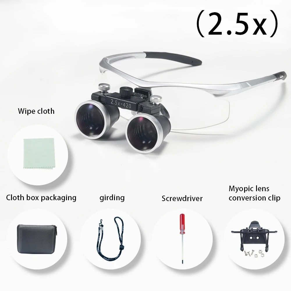 Diş hekimliği dürbün büyüteç 2.5X Dental Ultra hafif optik Loupes diş cerrahi için 320-420mm büyüteç - AliExpress 66 - Görsel 11