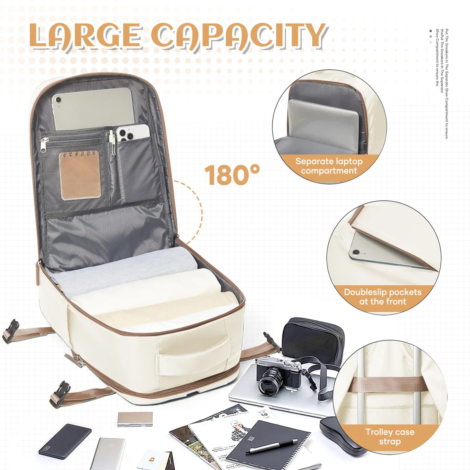 Kadın Erkek için Seyahat Sırt Çantası, El Bagajı 40x20x25 Ryanair Kabin Seyahat Çantası Koleji Sırt Çantası Su Geçirmez Laptop Çantası Çalışmak için - AliExpress 1524 - Görsel 3