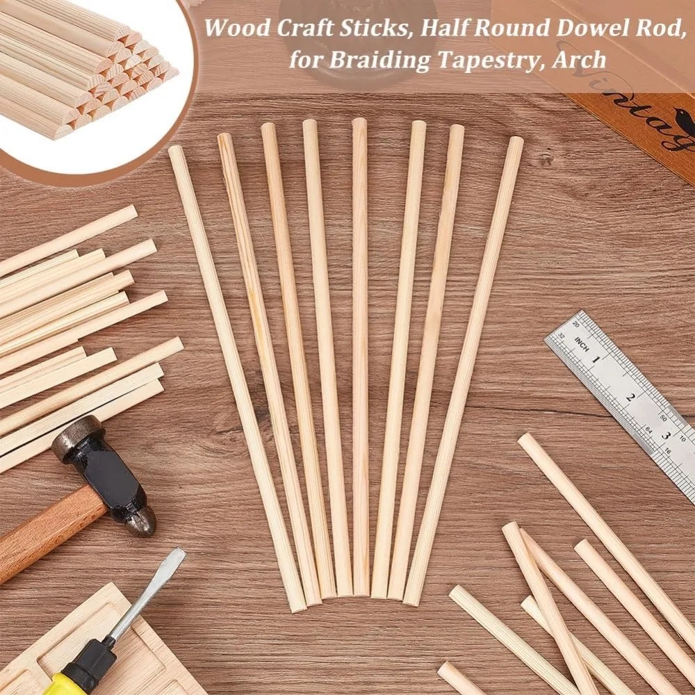 30 adet 9.8 Inç Ahşap Dübel Çubukları 7x3.5mm Yarım Yuvarlak Dübel Çubukları Bitmemiş Ahşap El Sanatları Çubukları Kemer Ahşap Dübel Çubukları Yarım Yuvarlak - AliExpress - Görsel 5