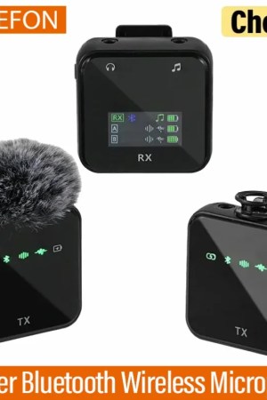 Kablosuz Yaka Mikrofonu Sistemi Bluetooth Ses Video Ses Kaydı Mikrofon iPhone Android Cep Telefonu Röportaj Kamerası için - AliExpress