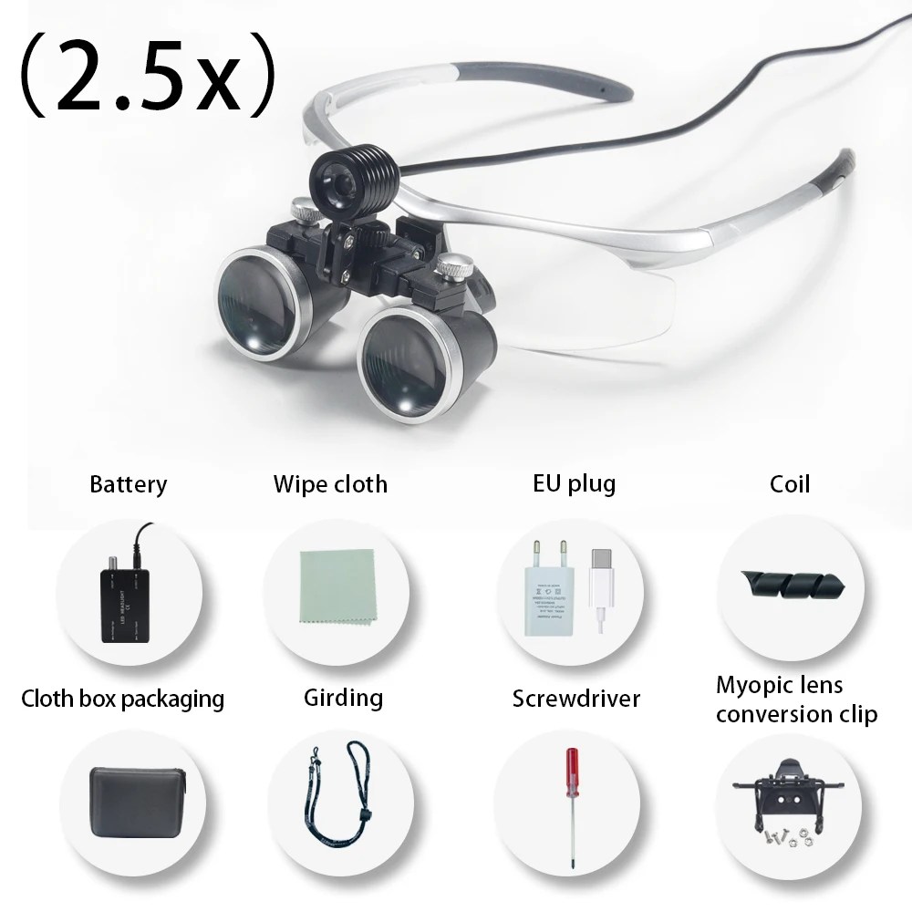 Diş hekimliği dürbün büyüteç 2.5X Dental Ultra hafif optik Loupes diş cerrahi için 320-420mm büyüteç - AliExpress 66 - Görsel 7