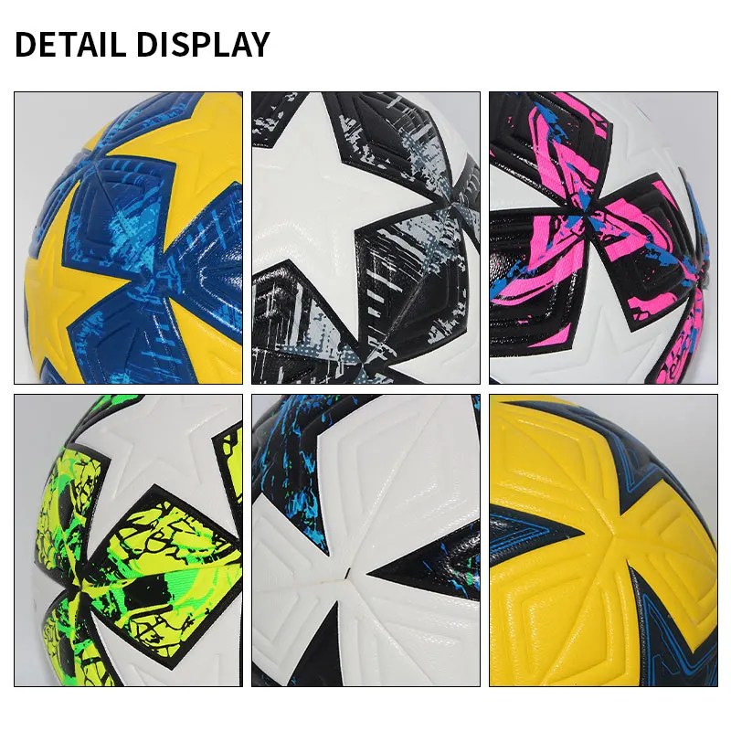 Standart Boyut 5 Boyut 4 Futbol Topu Profesyonel Açık Havada Spor Maç Topları Eğitim Dikişsiz Futbol Yüksek Kaliteli PU Malzeme - AliExpress - Görsel 5