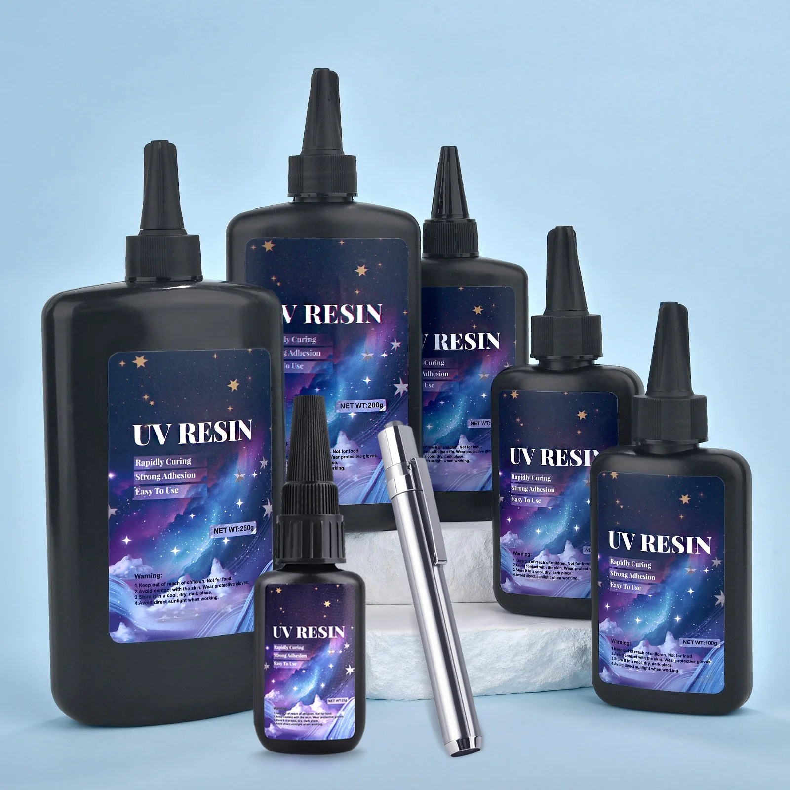 UV Yapıştırma ve Kaynak Tutkal Seti Cam, Metal, Ahşap, Taş, Seramik Yapıştırma için Siyah Işıklı Çabuk Kuruyan Süper Yapıştırıcı UV Tutkal - AliExpress - Görsel 2