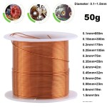 1-3Rolls 50g Bakır Tel 0.1 ~ 1.5mm Kablo Bakır Tel Mıknatıs Tel bakır lake tel Emaye Bakır Sarma Teli - AliExpress