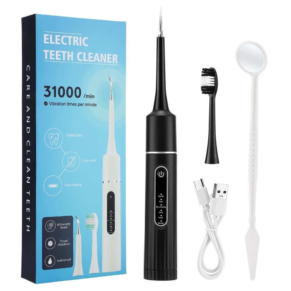 Elektrik Sonic titreşim diş ölçekleyici diş beyazlatma plak matematik kahve duman lekeleri Tartar kaldırma diş fırçası temiz - AliExpress 6 - Görsel 7