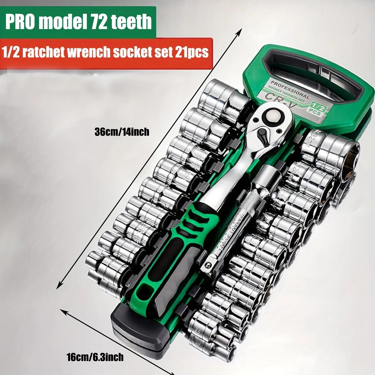 Tahrik Lokma Seti 1/4"-3/8"-1/2",CR-V Hızlı Açılan Cırcır Anahtarlı Metrik ve Imperial Lokma, pro model 72 diş, Soket - AliExpress - Görsel 4