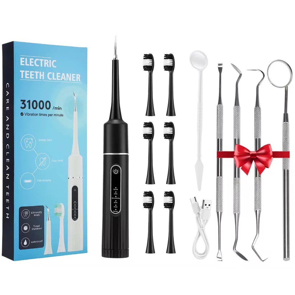 Elektrik Sonic titreşim diş ölçekleyici diş beyazlatma plak matematik kahve duman lekeleri Tartar kaldırma diş fırçası temiz - AliExpress 6 - Görsel 11