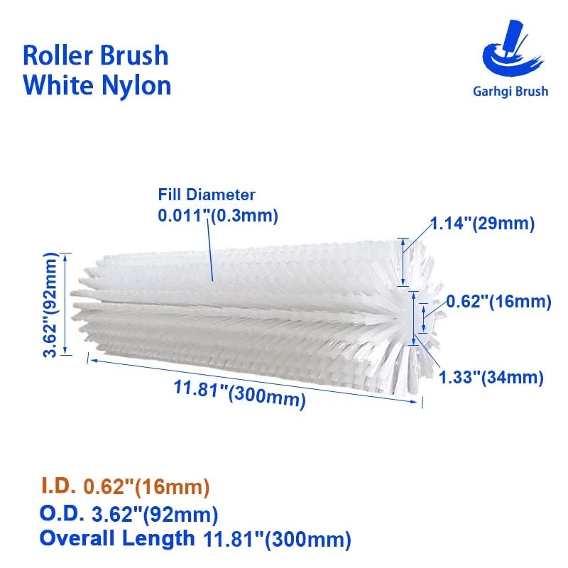 Temizleme Rulo Fırçaları Beyaz Naylon Tel Süpürme Döner Silindirik Parlatma Güneş Paneli Yiyecek İçecekleri Sanayi Toz Giderme - AliExpress - Görsel 22