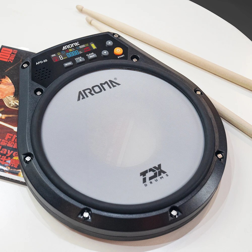 AROMA APD-20 elektronik dilsiz davul dayak kurulu elektronik davul Pad dahili pil metronom eğitim perküsyon müzik parçaları - AliExpress - Görsel 5