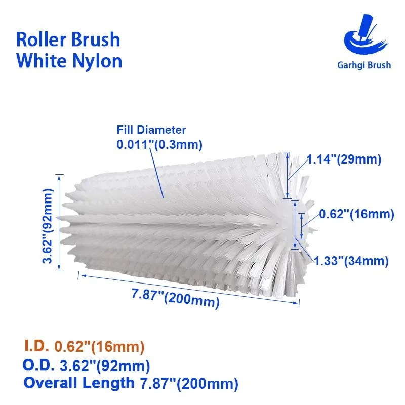 Temizleme Rulo Fırçaları Beyaz Naylon Tel Süpürme Döner Silindirik Parlatma Güneş Paneli Yiyecek İçecekleri Sanayi Toz Giderme - AliExpress - Görsel 15