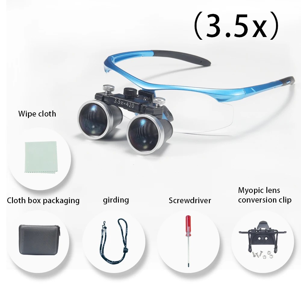 Diş hekimliği dürbün büyüteç 2.5X Dental Ultra hafif optik Loupes diş cerrahi için 320-420mm büyüteç - AliExpress 66