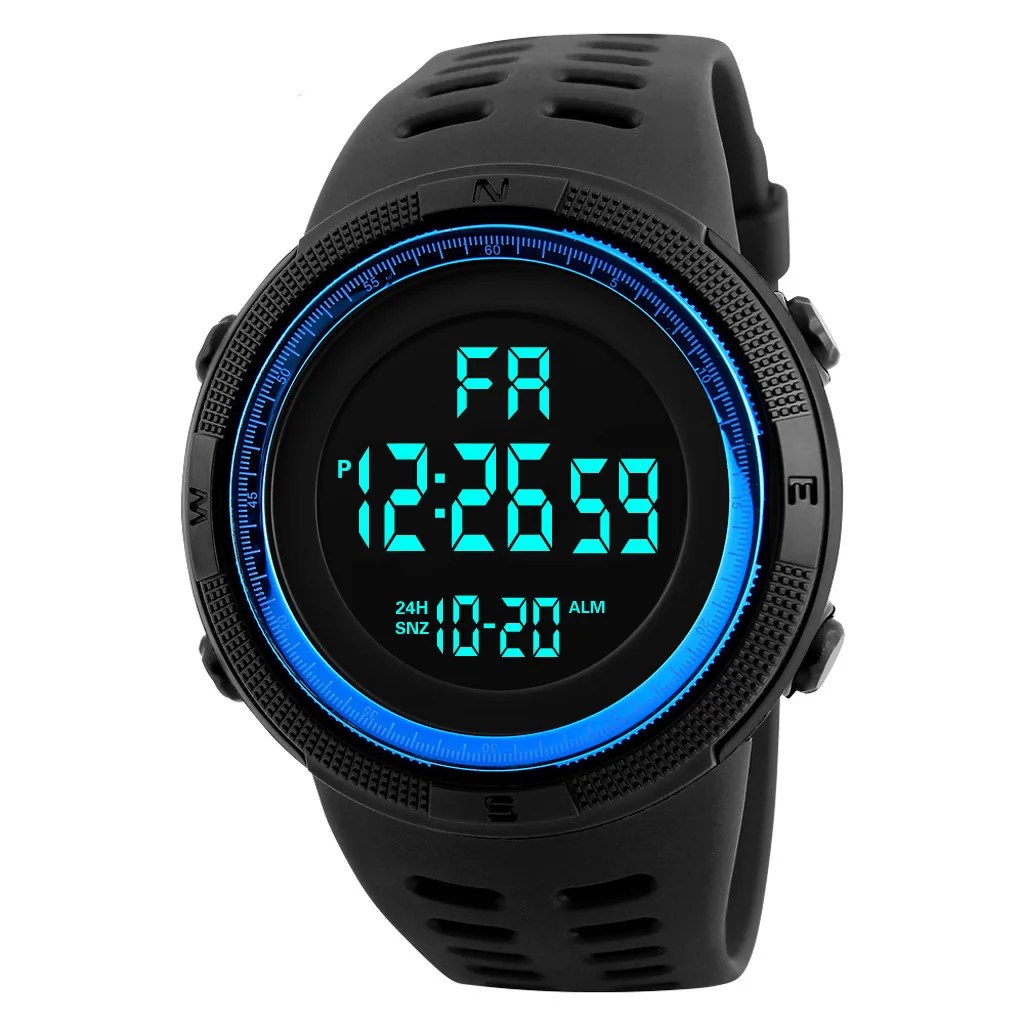 Erkek spor saat çok fonksiyonlu askeri spor saat su geçirmez ışık LED dijital çocuklar izle büyük arama öğrenci elektronik saat - AliExpress - Görsel 10