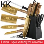 Lüks Altın Mutfak Bıçağı Seti Paslanmaz Çelik Bıçak Altın Titanyum Kaplama ile şef bıçağı Seti Mutfak Meyve Bıçağı Cleaver - AliExpress
