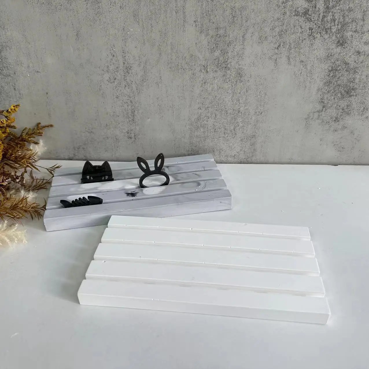 Büyük dikdörtgen halka depolama tutucu tepsi silikon kalıp alçı çimento silikon kalıp s beton - AliExpress - Görsel 2