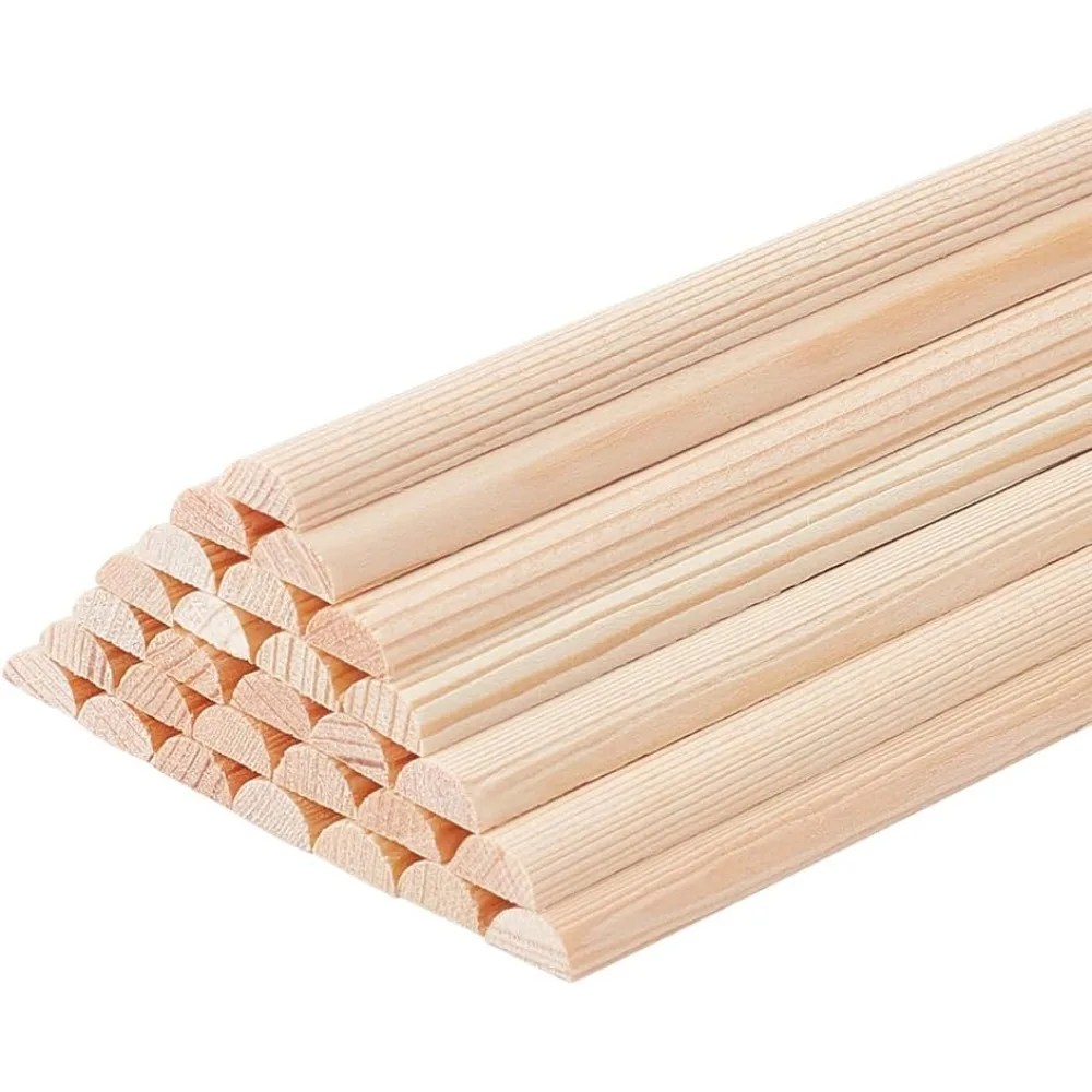 30 adet 9.8 Inç Ahşap Dübel Çubukları 7x3.5mm Yarım Yuvarlak Dübel Çubukları Bitmemiş Ahşap El Sanatları Çubukları Kemer Ahşap Dübel Çubukları Yarım Yuvarlak - AliExpress - Görsel 1