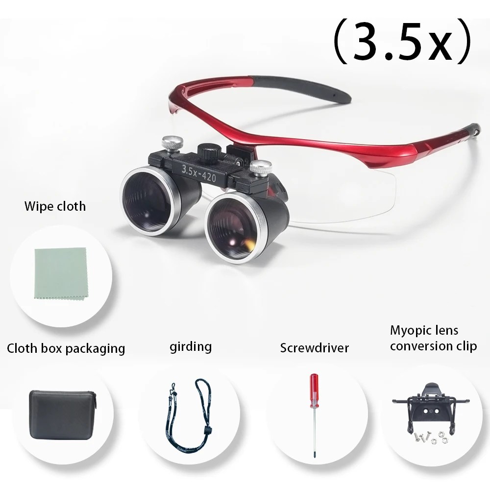 Diş hekimliği dürbün büyüteç 2.5X Dental Ultra hafif optik Loupes diş cerrahi için 320-420mm büyüteç - AliExpress 66 - Görsel 19
