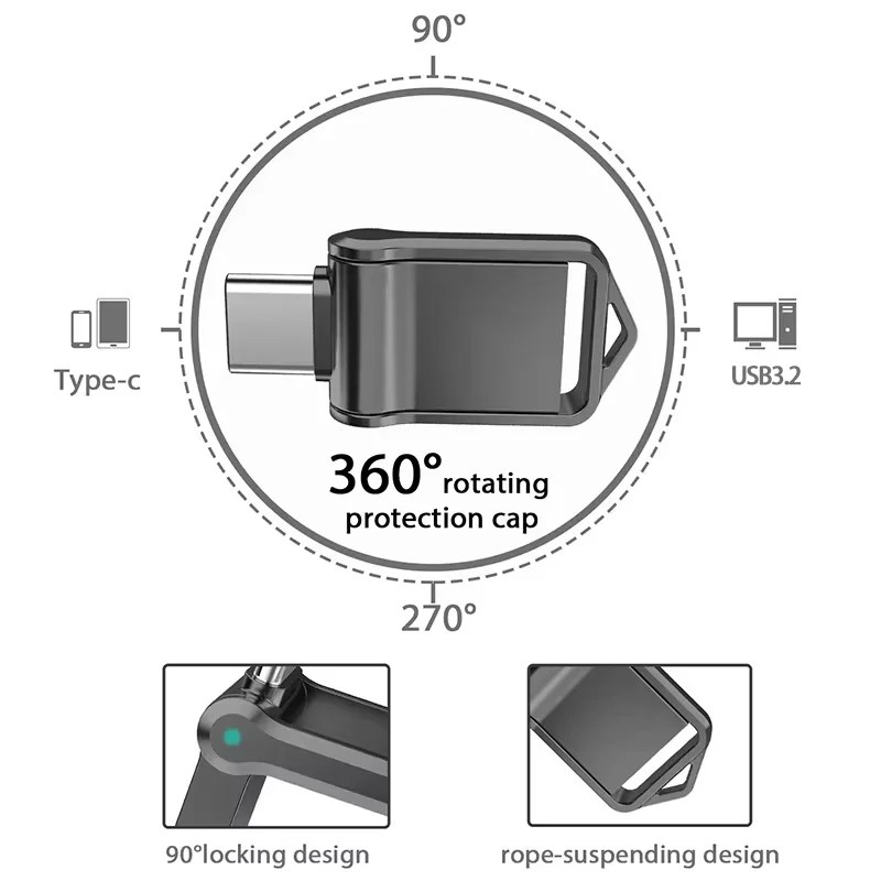 Xiaomi 2TB Metal USB Flash sürücüler USB 3.1 yüksek hızlı cep telefonu bilgisayar karşılıklı iletim taşınabilir tip-c arayüzü U Disk - AliExpress 34 - Görsel 5
