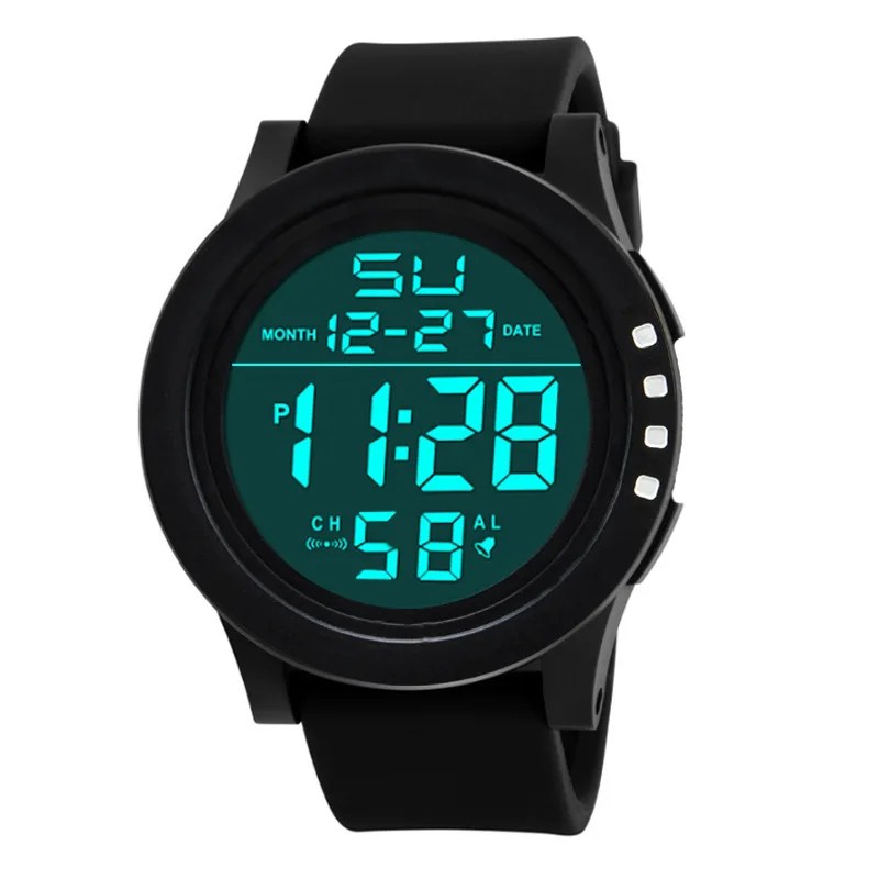 Erkek spor saat çok fonksiyonlu askeri spor saat su geçirmez ışık LED dijital çocuklar izle büyük arama öğrenci elektronik saat - AliExpress - Görsel 11