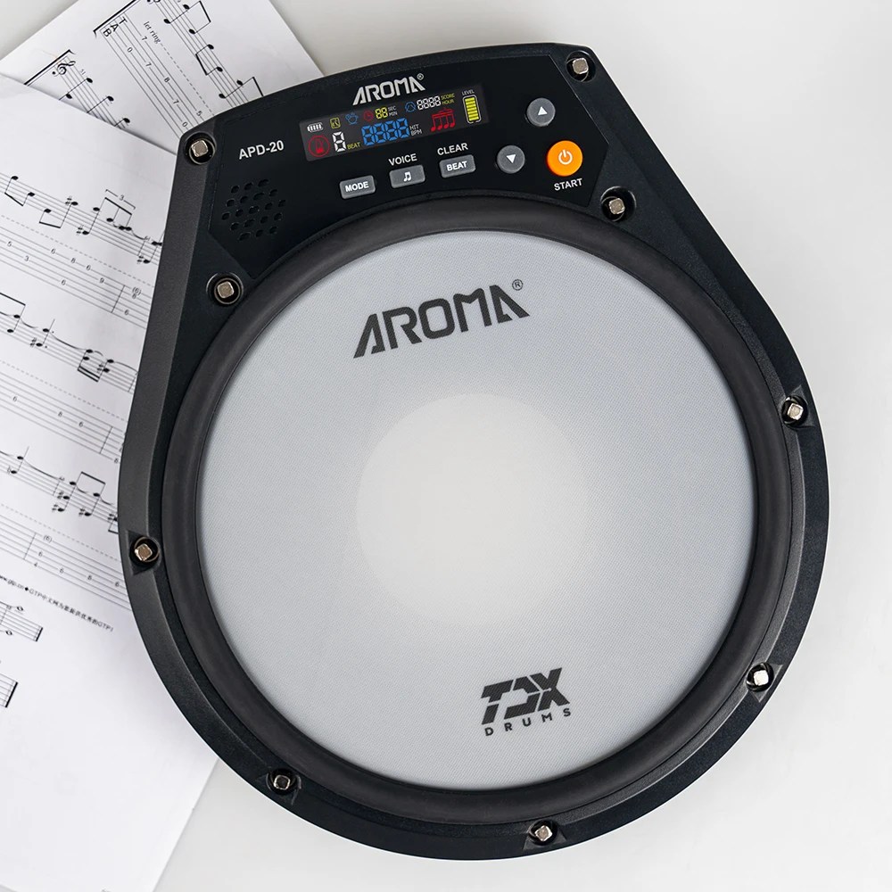 AROMA APD-20 elektronik dilsiz davul dayak kurulu elektronik davul Pad dahili pil metronom eğitim perküsyon müzik parçaları - AliExpress - Görsel 2