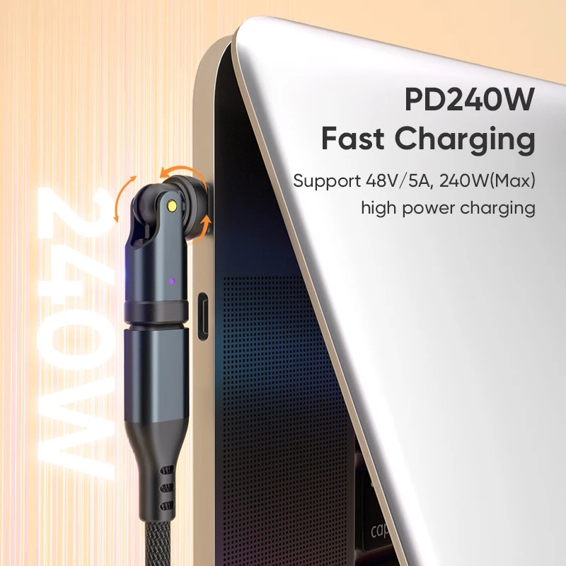AUFU PD240W OTG USB C Tip C Adaptörü 540 Rotasyon Tip-C Erkek Kadın Dönüştürücü Macbook Xiaomi Samsung için OTG Konektörü - AliExpress 202192403 - Görsel 2