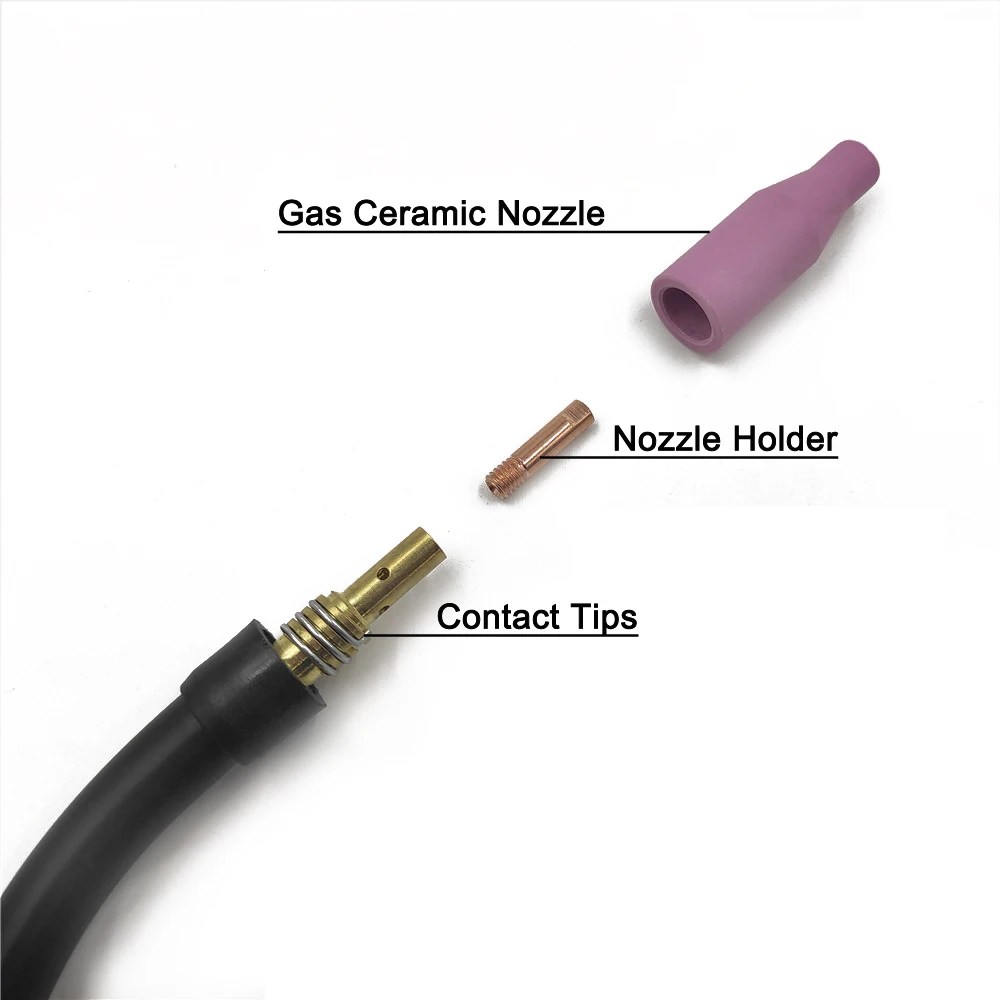 14 adet/grup MB-15AK Kaynak Meşale Sarf Malzemeleri 0.6/0.8/0.9/1.0/1.2mm İletişim İpuçları Gaz Seramik Meme 15AK MIG MAG Kaynak Meşalesi - AliExpress - Görsel 2