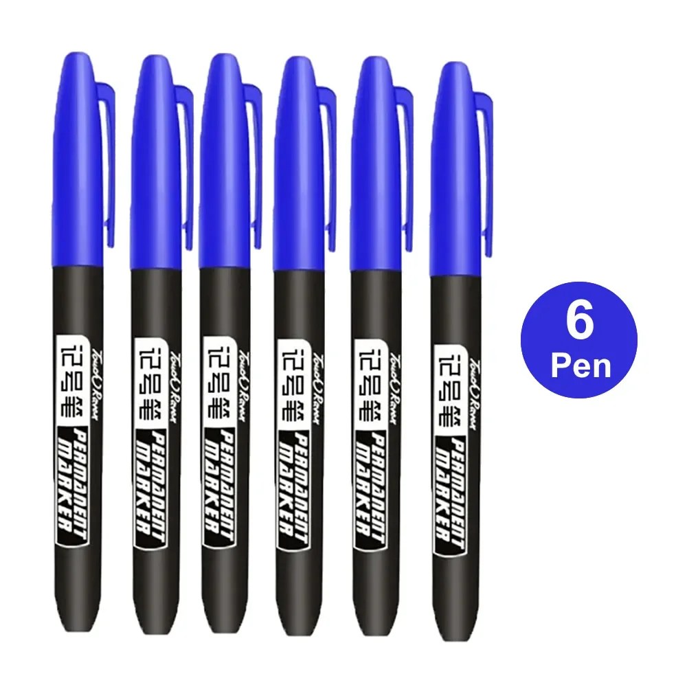 6 adet kalıcı işaretleme kalemi Manga çizim İşaretleyiciler siyah mavi kırmızı su geçirmez mürekkep kroki kalemler kırtasiye sanat okul malzemeleri - AliExpress - Görsel 14