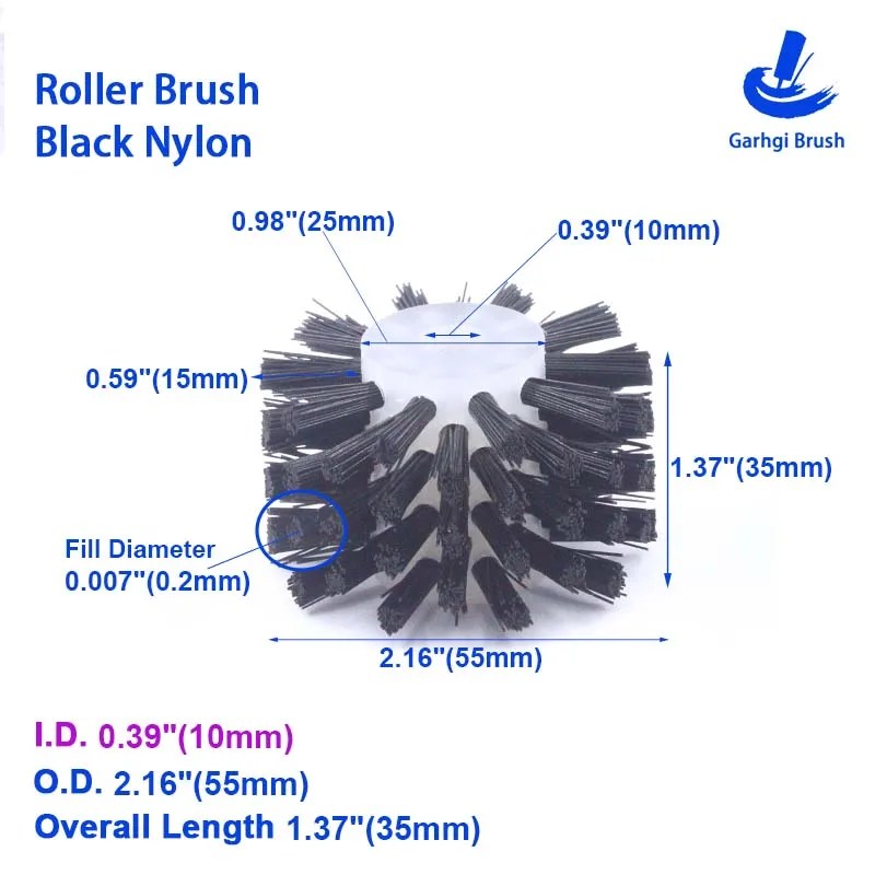 Temizleme Rulo Fırçaları Beyaz Naylon Tel Süpürme Döner Silindirik Parlatma Güneş Paneli Yiyecek İçecekleri Sanayi Toz Giderme - AliExpress - Görsel 12