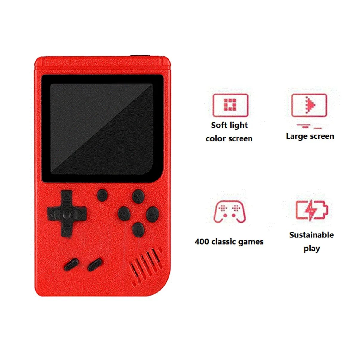 Bir kırmızı Retro klasik oyunlar çocuk el küçük oyun konsolu ile 400 oyun şarj TV bağlanabilir - AliExpress 26