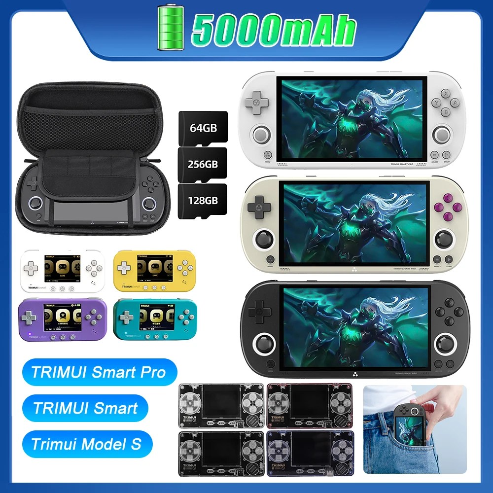 TRIMUI Smart Pro/Trimui Model S Taşınabilir Retro El Oyun Konsolu Çantalı 4.96 Inç 5000 mAh RGB Çift Joystick Linux Sistemi - Görsel 1