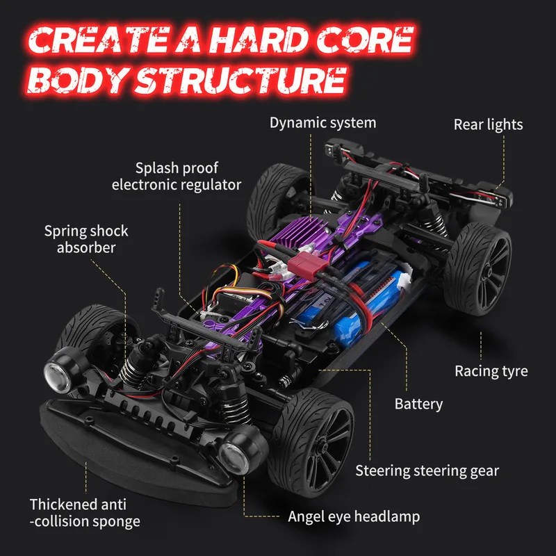 Yeni Scy-16303 Rc araba 35km/saat Rc araba 4wd Led ışık ile 1:16 uzaktan kumanda kas arabalar yüksek hızlı sürüklenme yarış araç oyuncak hediyeler - Görsel 4