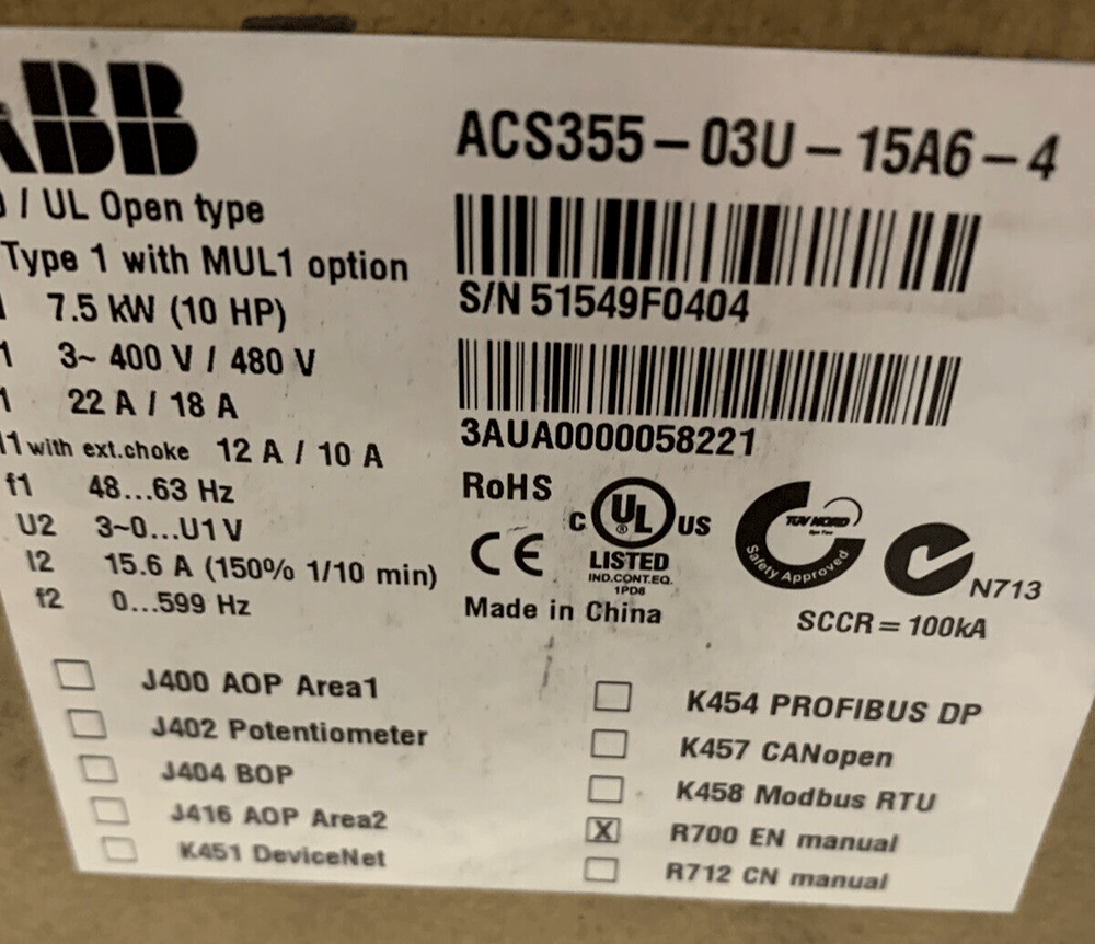 ABB ACS355-03U-15A6-4 DRIVE ACS35503U15A64 NEW IN BOX - Görsel 8