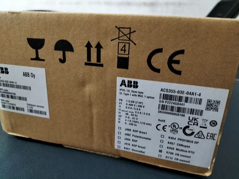 New 1PC ABB ACS355-03E-04A1-4 380V 1.5KW Inverter Expedited Shipping - Görsel 4