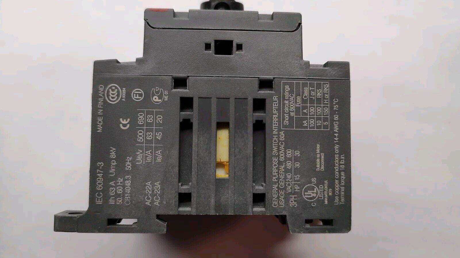 ABB 1SCA105332R1001 OT63F3 Switch Disconnector NEW - Görsel 3