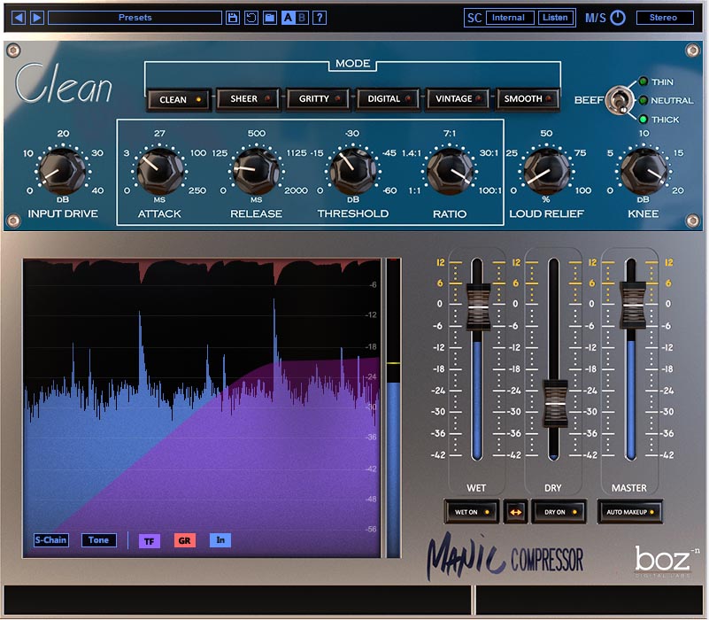 Boz Digital Labs – Manic Compressor v1.1.2v1.1.3 VST, VST3, RTAS, AAX, AU WiN.OSX x86 x64