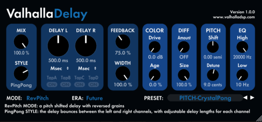 ValhallaDSP – ValhallaDelay v1.0.1.3 VST, VST3, AAX x86 x64