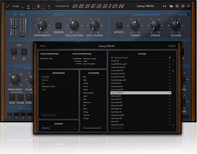 Synapse Audio – Obsession 1.2 VSTi, VSTi3, AAX, NKS x64