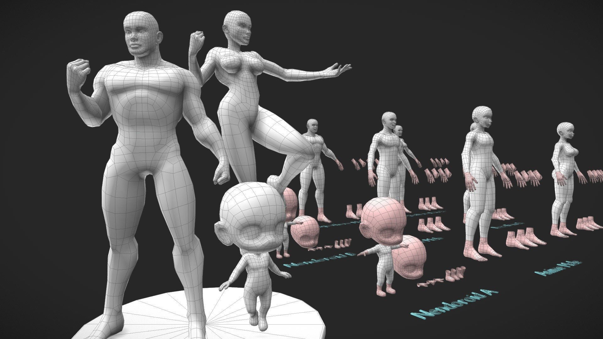 Base Meshes Character Starter Kit + Rig v2.7