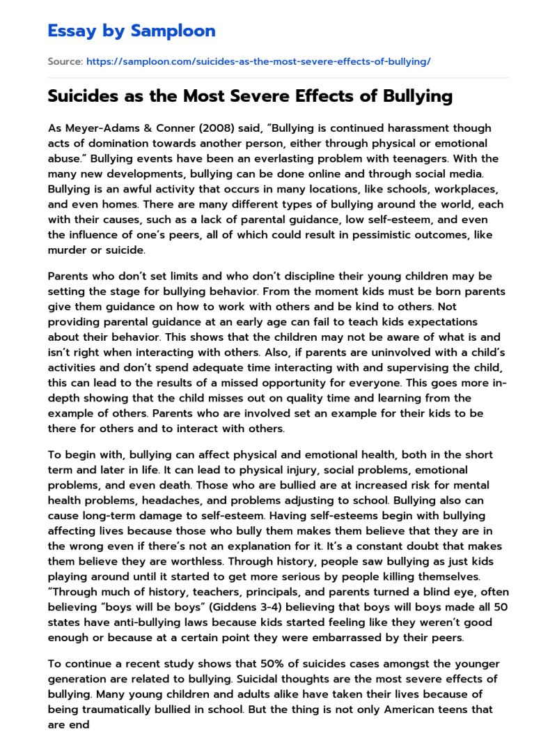 Bullying Leads To Suicide Essay Example Graduateway - Minimal Photos - Incredible High Resolution Collection