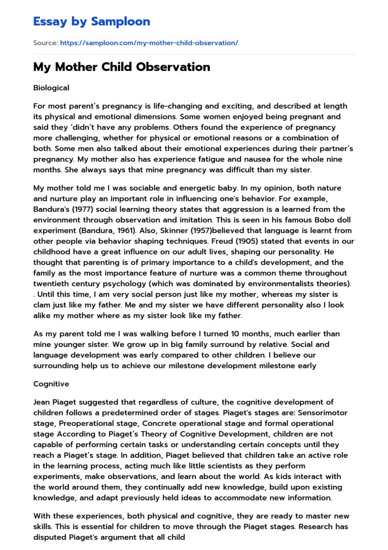 Essay On Child Development Observation Pdf - Perfect Full HD City Images | Free Download