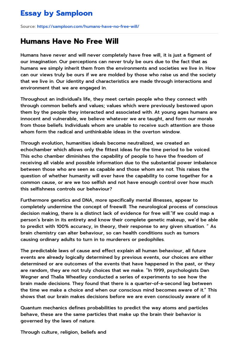 Do Human Beings Have Free Will Free Essay Example - Classic Ultra HD Nature Backgrounds | Free Download