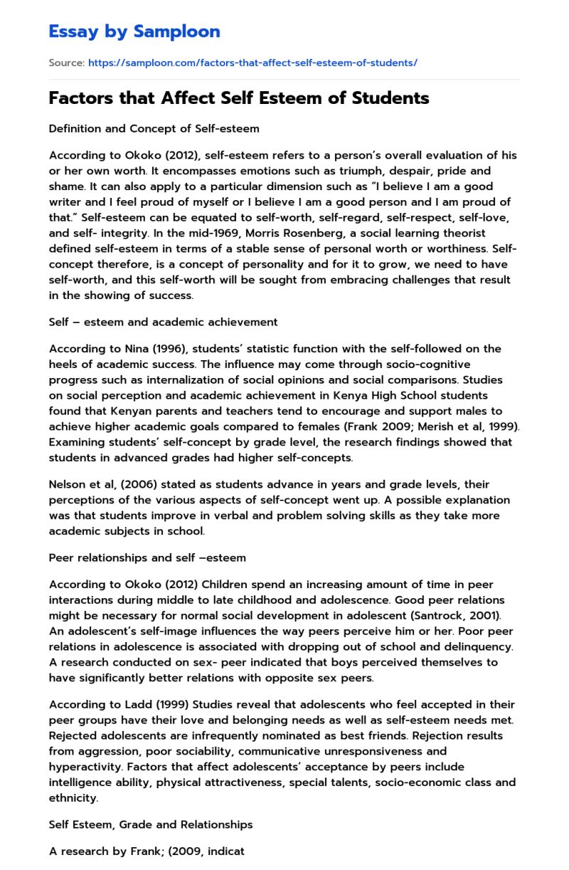 %e2%89%ab Relationship Between Parenting Styles And Self Esteem Free Essay Sample On Samploon Com - Landscape Photo Collection - Retina Quality