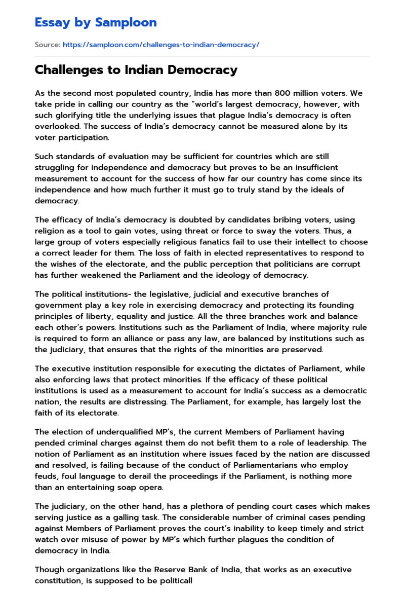 Challenges To Indian Democracy Pdf Democracy Political Ideologies - Geometric Art Collection - 4K Quality