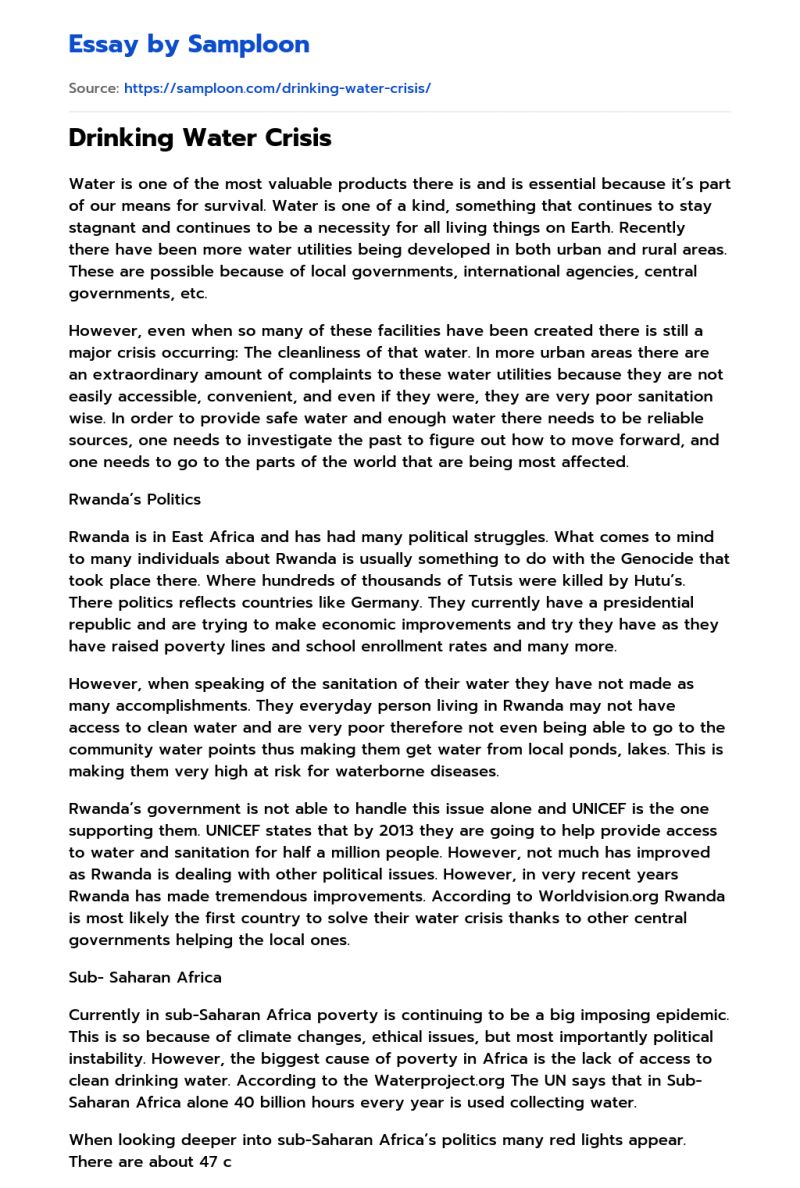 Water Consumption Free Essay Sample On Samploon Com - Premium Space Illustration Gallery - Desktop